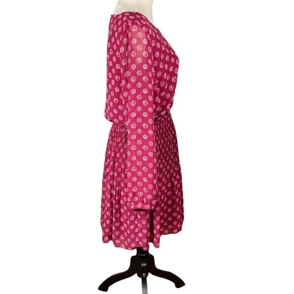 Elle Raspberry Colored Long Sleeve Dress, Size L - Picture 3 of 6